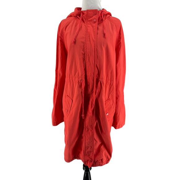 Old Navy Women's Rebellion Red Anorak Hooded Long Sleeve Jacket Size Medium - Picture 1 of 6